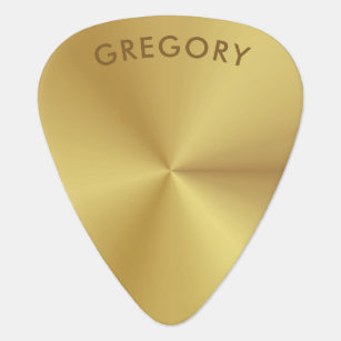 Personalized metallic gold texture monogram guitar pick
