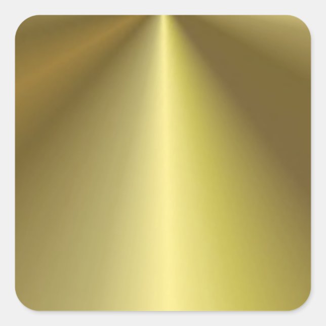 Personalized Metallic Look Faux Gold Blank Square Sticker (Front)