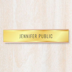 Personalized Metallic Look Faux Gold Door Sign
