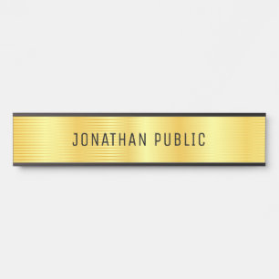 Personalized Metallic Look Faux Gold Elegant Door Sign