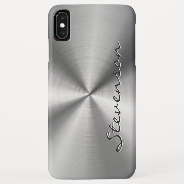 Personalized Metallic Radial Stainless Steel Look Case-Mate iPhone Case (Back)