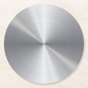 Personalized Metallic Radial Texture 2 Round Paper Coaster