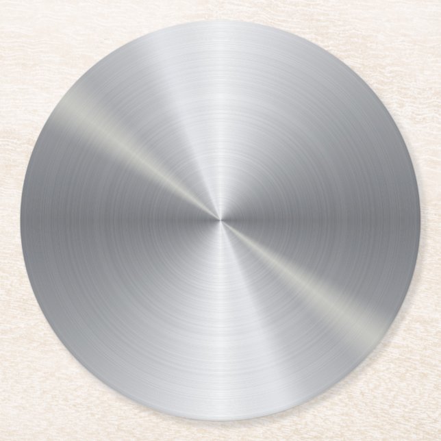 Personalized Metallic Radial Texture 2 Round Paper Coaster (Front)