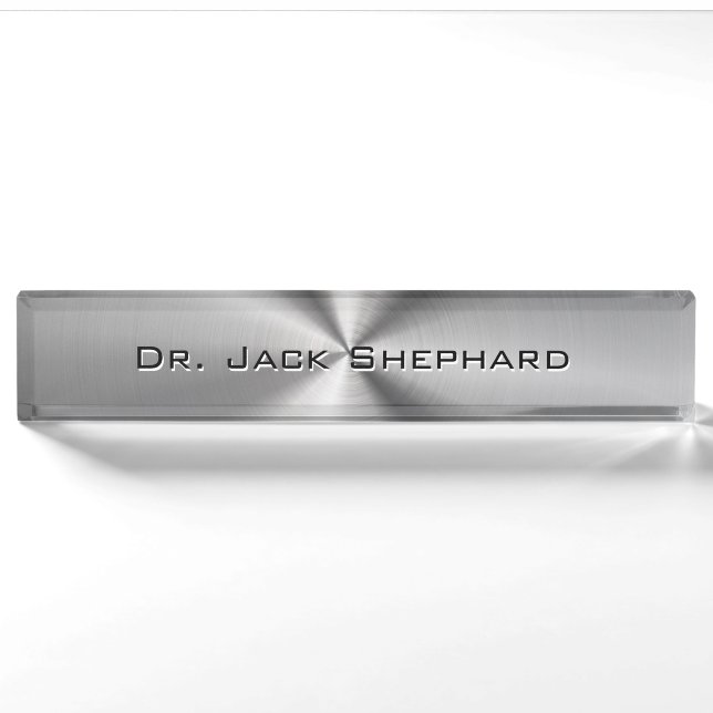Personalized Metallic Radial Texture Nameplate (Front)