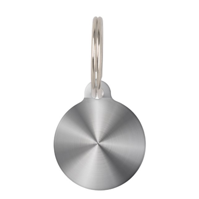 Personalized Metallic Radial Texture Pet Tag (Back)