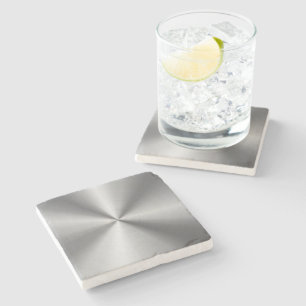 Personalized Metallic Radial Texture Stone Coaster