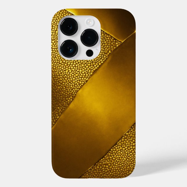 Personalized Metallic titanium Gold Radial Texture Case-Mate iPhone Case (Back)