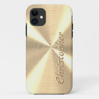 Personalized Metallic titanium Gold Radial Texture