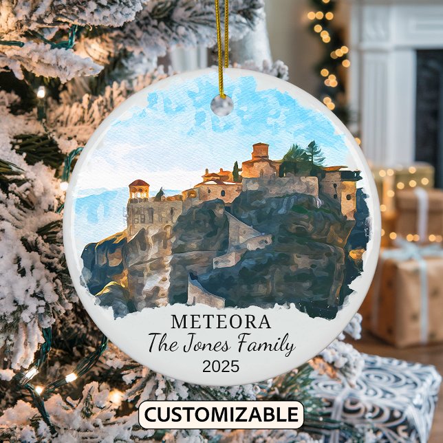 Personalized Meteora Ornament, Greece Ceramic Ornament (Creator Uploaded)