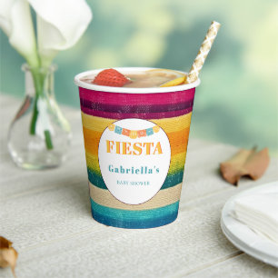 Personalized Mexican Fiesta Baby Shower Paper Cups