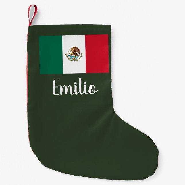 Personalized Mexican flag Christmas stocking (Front)