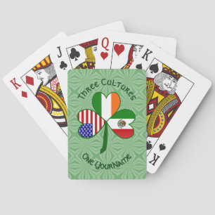Personalized Mexican Ireland USA Shamrock Playing Cards