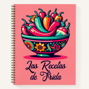 Personalized Mexican Pop Art Chiles Recipe Book