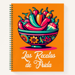 Personalized Mexican Pop Art Chiles Recipe Book