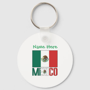 Personalized Mexico Flag Aluminum Keychain