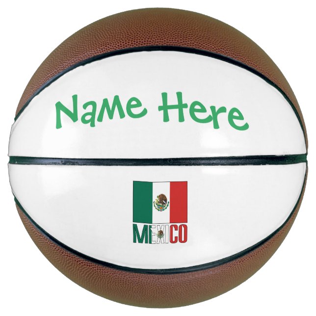 Personalized Mexico Flag  Basketball (Front)