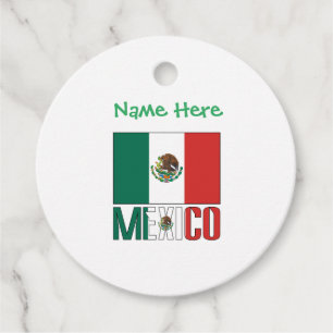 Personalized Mexico Flag Favour Tags