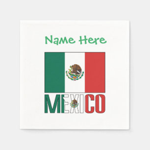 Personalized Mexico Flag Party Paper Napkin