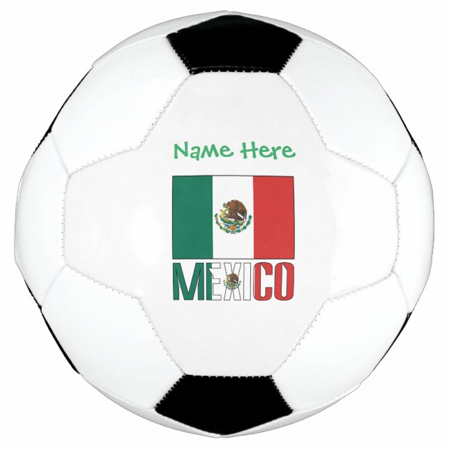Personalized Mexico Flag Soccer Ball (Front)