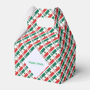 Personalized Mexico Flag Tiled Gable Favor Box