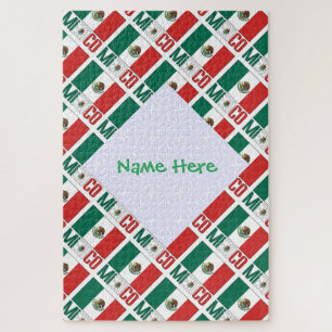 Personalized Mexico Flag Tiled Jigsaw Puzzle