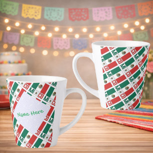Personalized Mexico Flag Tiled Latte Mug