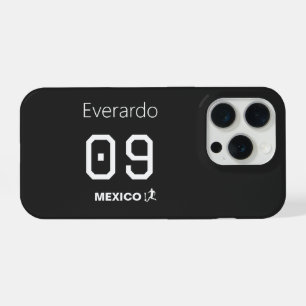Personalized Mexico Soccer Goal Black Jersey iPhone 15 Pro Case