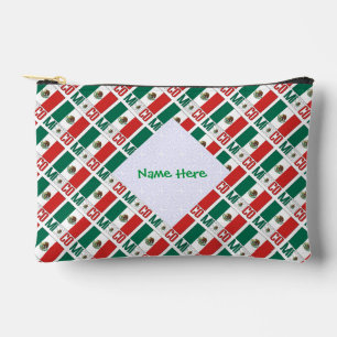 Personalized Mexico Tiled Flag Accessory Pouch