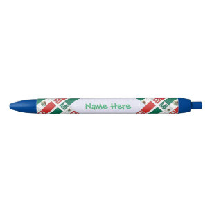 Personalized Mexico Tiled Flag Black Ink Pen