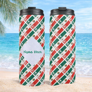 Personalized Mexico Tiled Travel Thermal Tumbler
