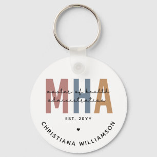Personalized MHA Master of Health Administration Keychain