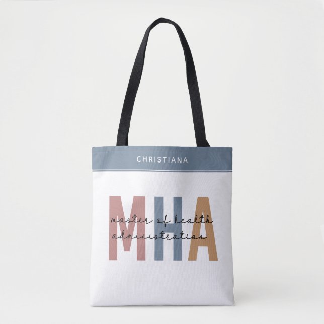 Personalized MHA Master of Health Administration Tote Bag (Front)