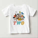 Personalized Mickey and Friends 2nd Birthday Baby T-Shirt<br><div class="desc">This cute 2nd Birthday graphic features the whole Mickey Mouse gang.</div>