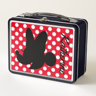 Personalized Mickey & Minnie Silhouette Metal Lunch Box