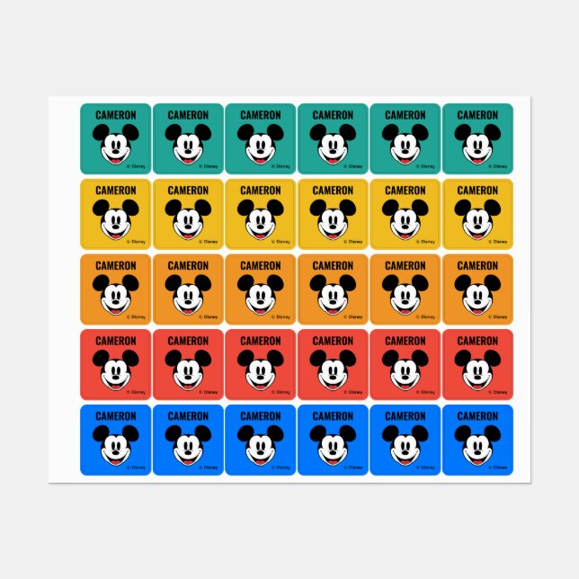 Personalized Mickey Mouse | Back to School Labels (Sheet)