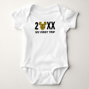 Personalized Mickey Mouse  Cheetah   My First Trip Baby Bodysuit