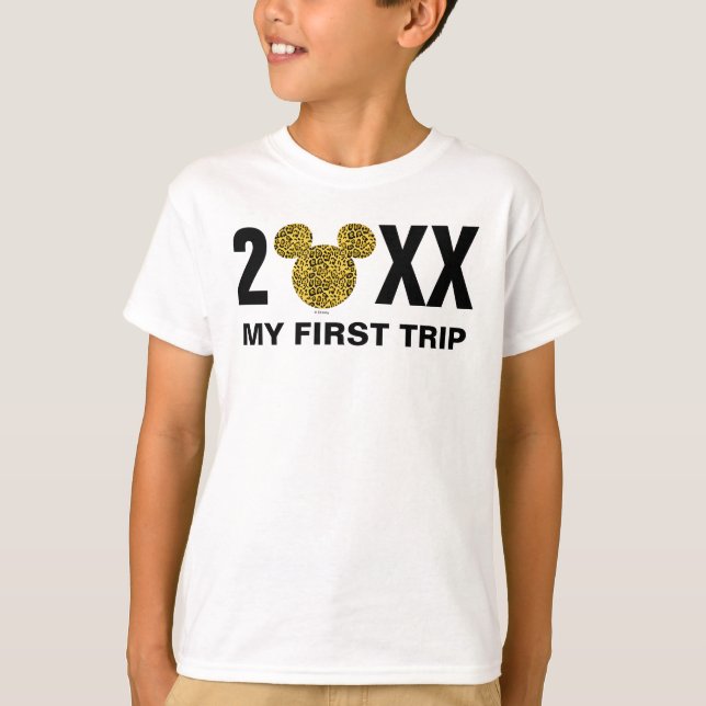 Personalized Mickey Mouse  Cheetah | My First Trip T-Shirt (Front)