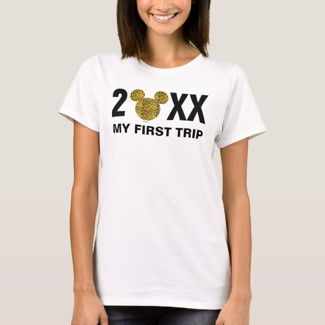 Personalized Mickey Mouse  Cheetah | My First Trip T-Shirt (Front)