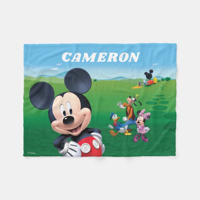 Personalized Mickey Mouse Clubhouse Fleece Blanket (Front (Horizontal))