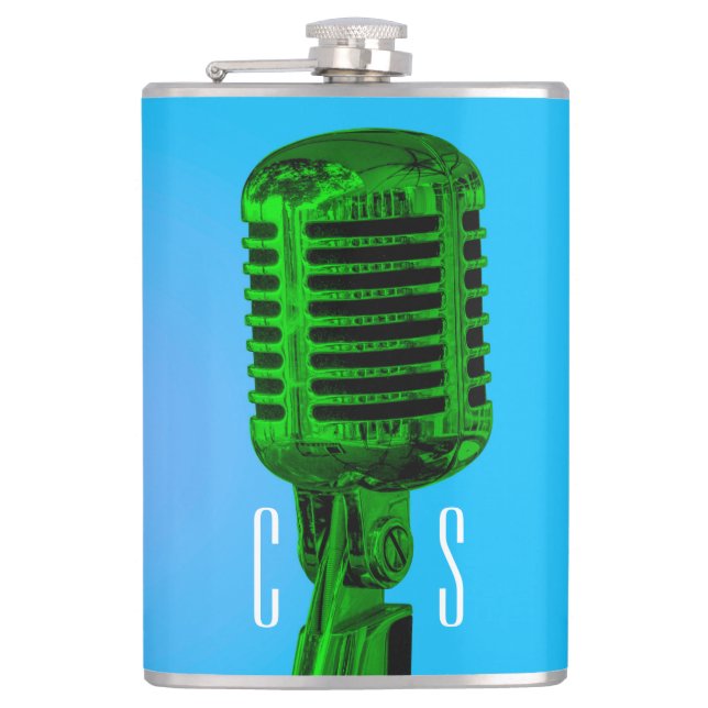 Personalized Microphone Flask (Front)
