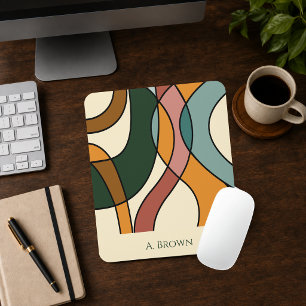 Personalized Mid Century Abstract Desk Decor Mouse Pad