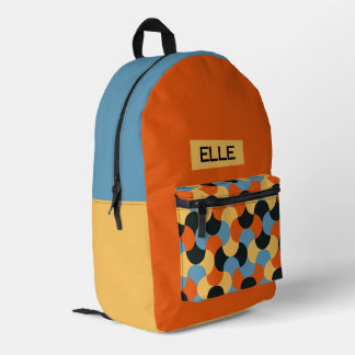 Personalized Mid Century Modern Kids Custom Name Printed Backpack