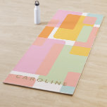 Personalized Mid-Century Modern Pastels Geometric Yoga Mat<br><div class="desc">Enhance your practice with this personalized mid-century modern yoga mat featuring an abstract geometric design in soft pastel hues. The playful mix of peach, pink, mint, and mustard creates a calming yet stylish aesthetic, perfect for yoga, pilates, or meditation. Customize with a name for a unique and inspiring fitness accessory....</div>