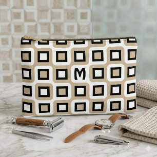 Personalized Midcentury Geometric Art Pattern Accessory Pouch