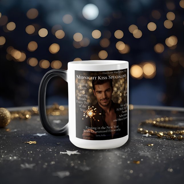 Personalized Midnight Kiss Specialist, flirty Magic Mug (Personalized Midnight Kiss Specialist, flirty Color Morph Mug)