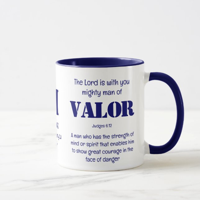 Personalized MIGHTY MAN OF VALOR Father's Day Mug (Right)