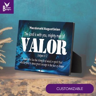 Personalized MIGHTY MAN OF VALOR Judges 6:12 Plaque