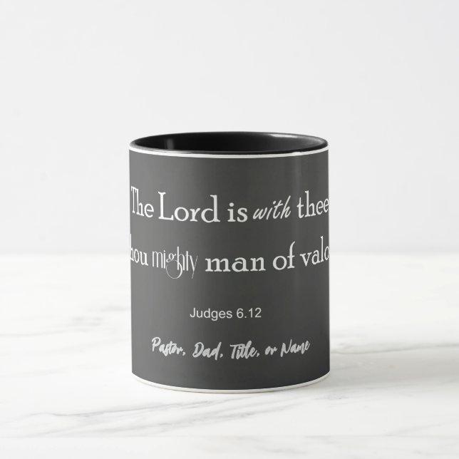 Personalized Mighty Man of Valour Bible Verse Mug (Center)