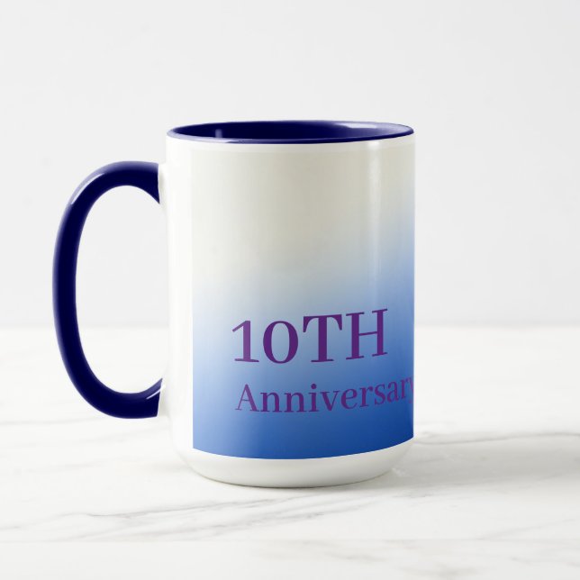 Personalized Milestone Anniversary Floral Gift Mug (Left)