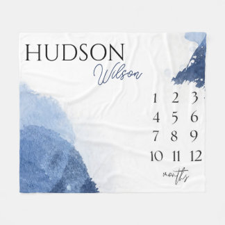 Personalized Milestone Blanket Baby Boy Blanket